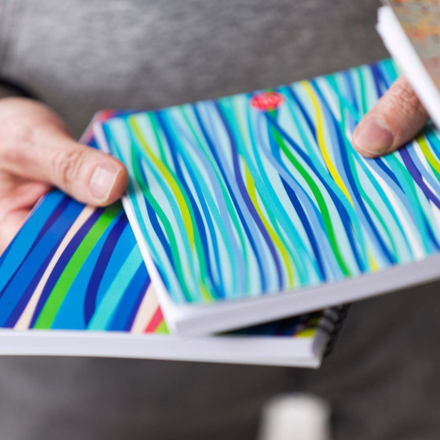 Abstract design wiro-bound notebook elegant unique art journal | Stripes I