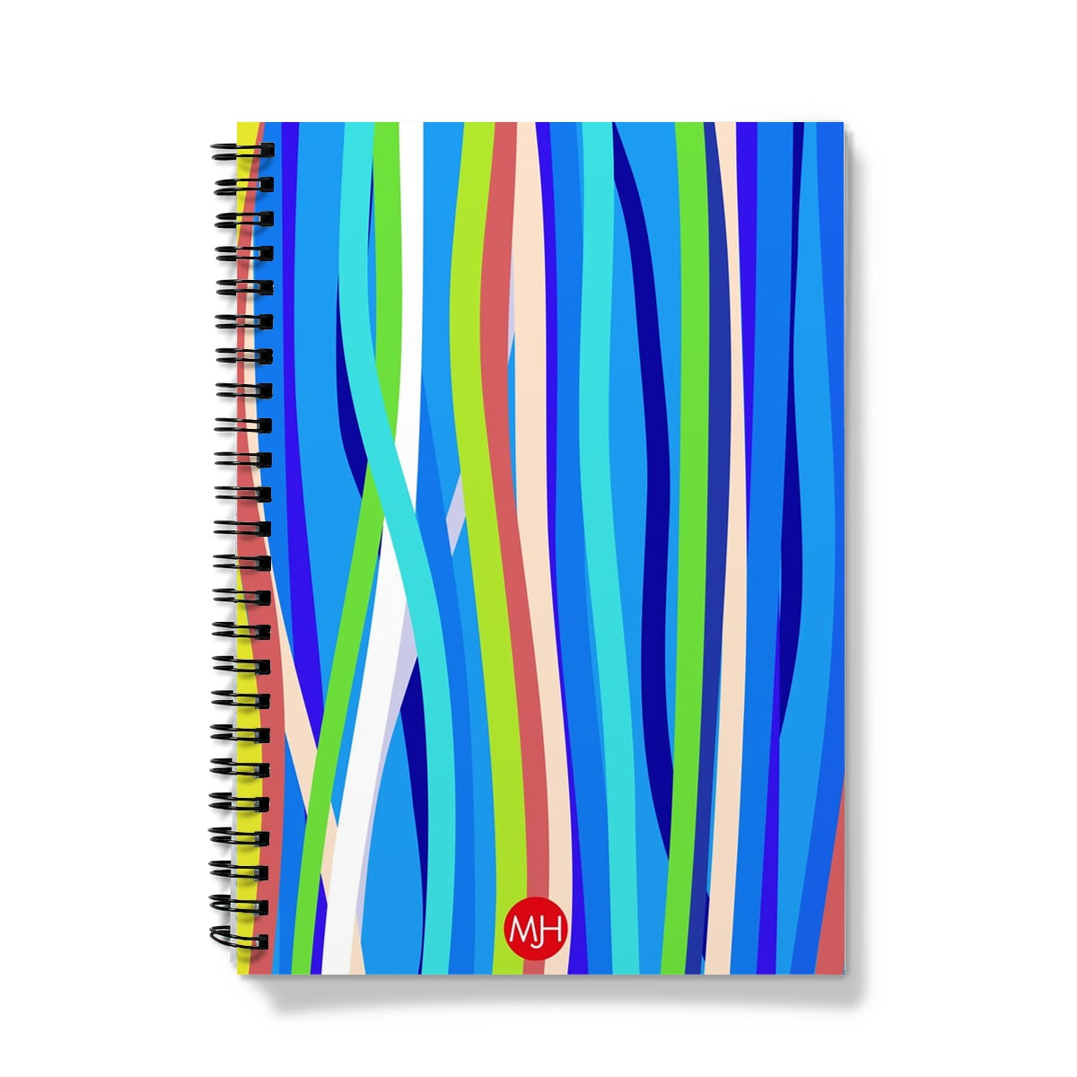Abstract design wiro-bound notebook elegant unique art journal | Stripes III