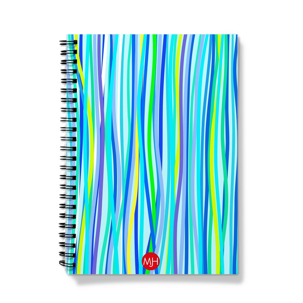 Abstract design wiro-bound notebook elegant unique art journal | Stripes II