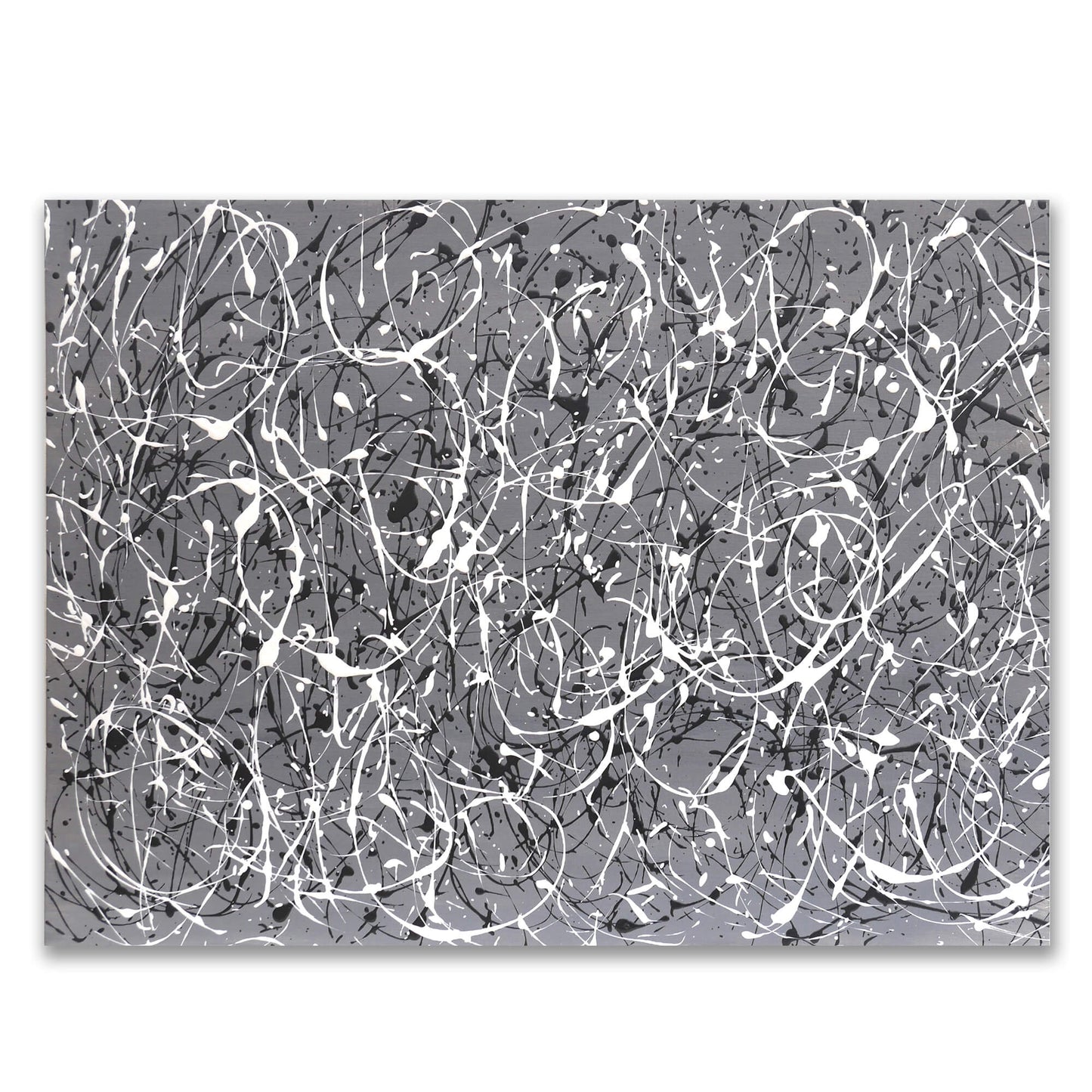 Two original abstract Pollock style drip painting on canvas board.