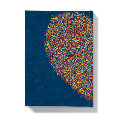 Colourful heart hardback journal