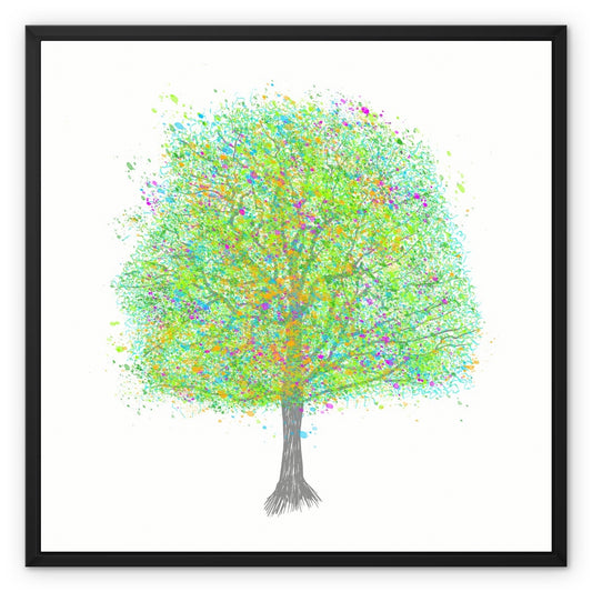 Colourful Tree Framed Canvas