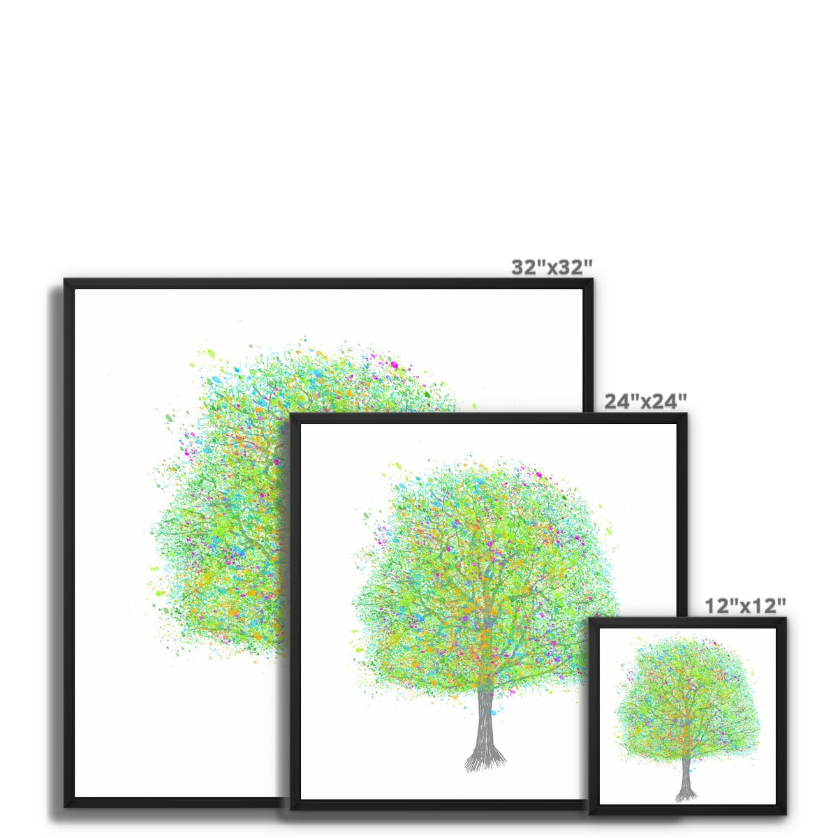 Colourful Tree Framed Canvas