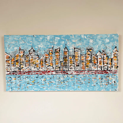 'City life' - Original acrylic abstract painting on box canvas.