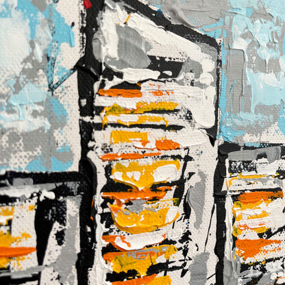 'City life' - Original acrylic abstract painting on box canvas.