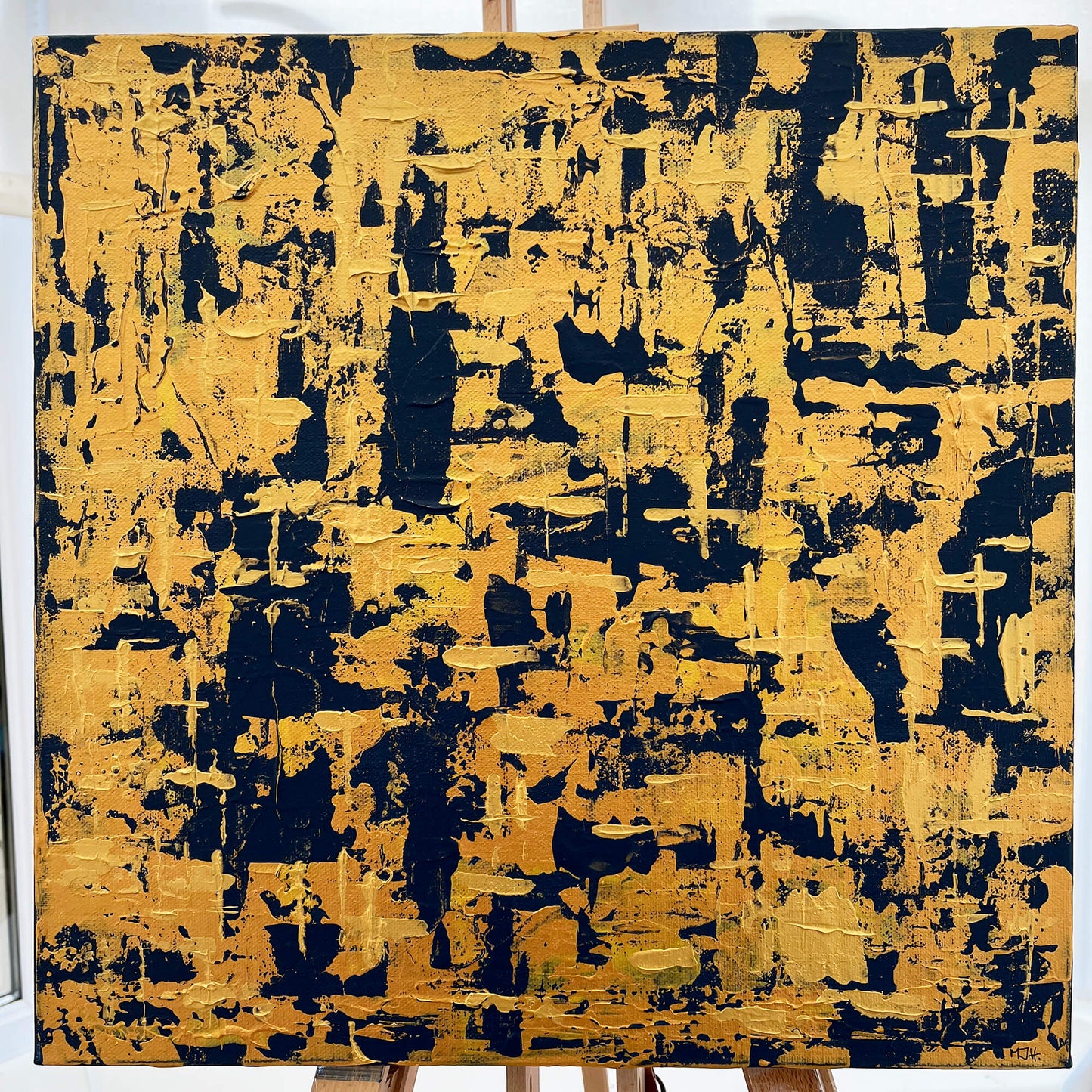 Gilded II  - Original abstract painting on stretched canvas.