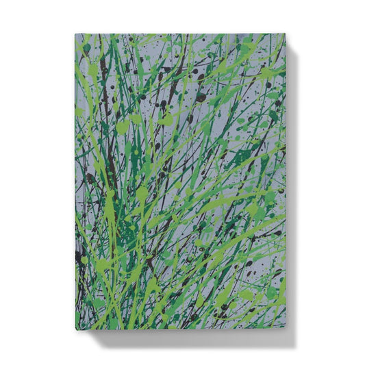 Abstract hardback notebook featuring Seasons II artwork, a unique design with rich abstract tones