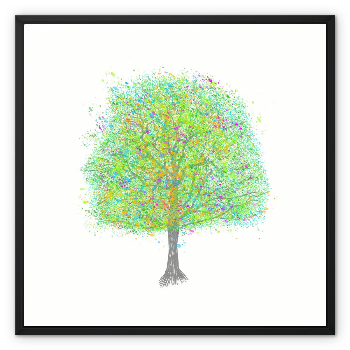 Colourful Tree Framed Canvas