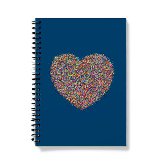 Colourful heart wiro-bound notebook