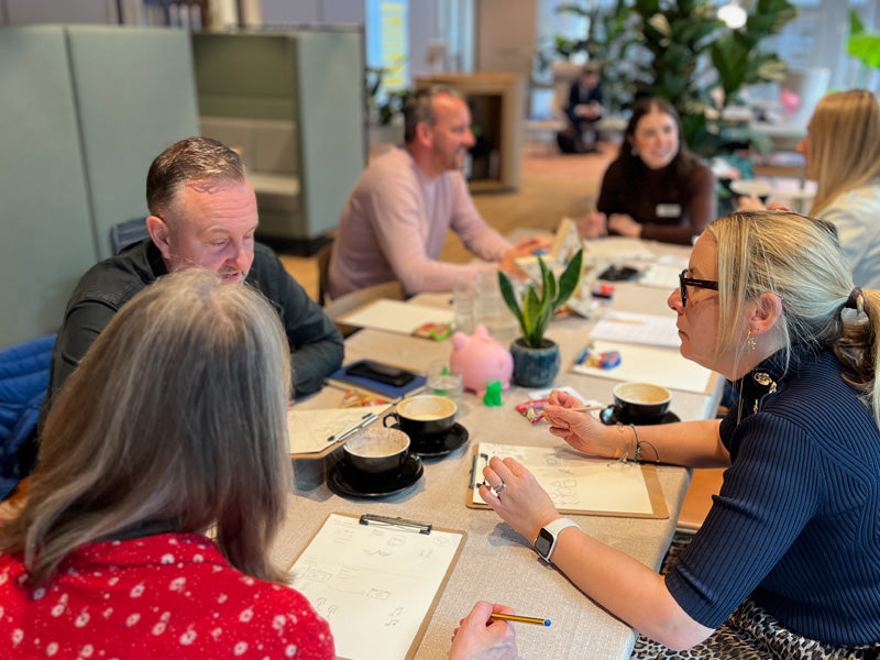 Informal conversation and sketching during a Create & Connect event