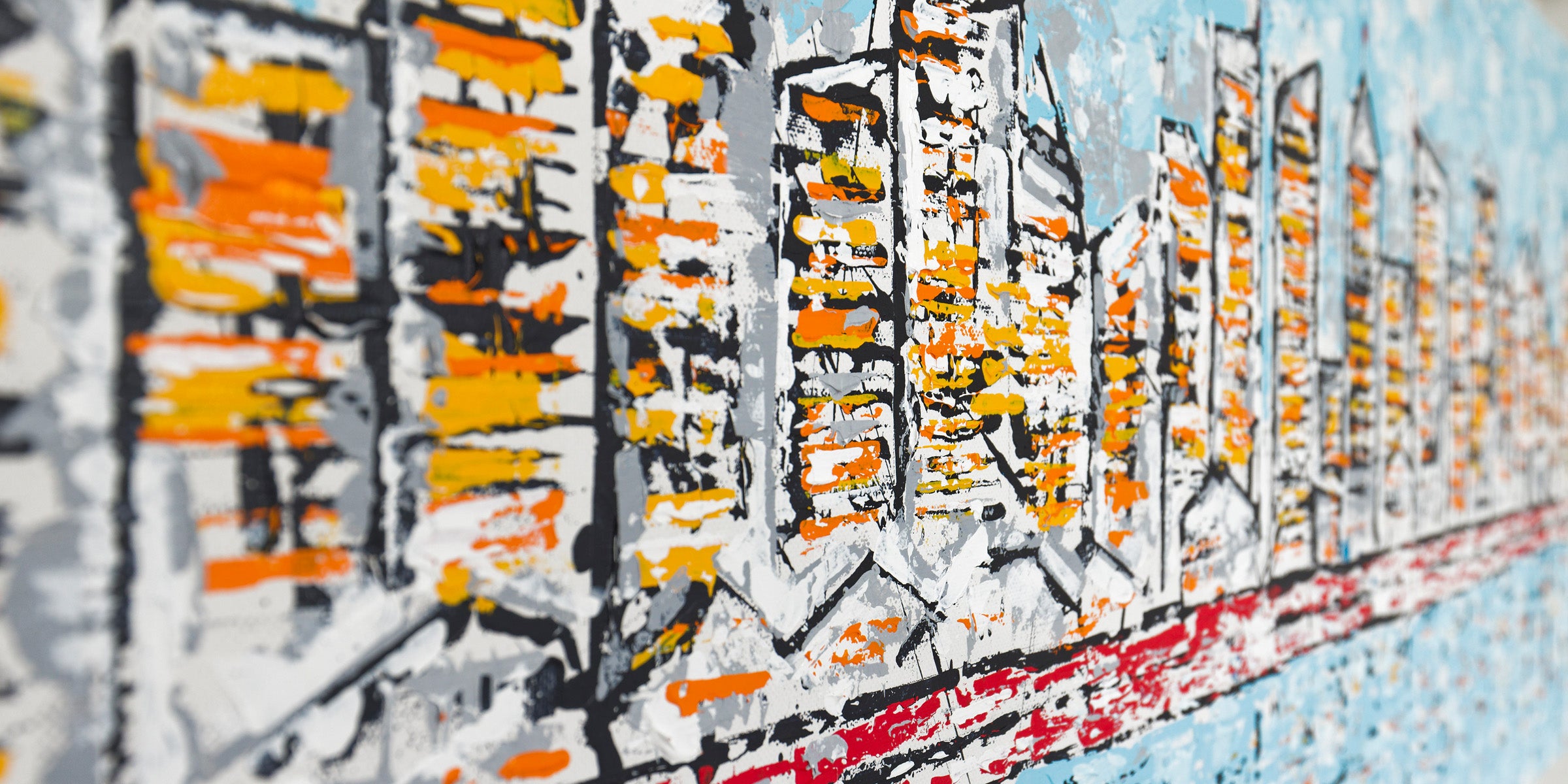 Abstract artwork with geometric forms and layered colour