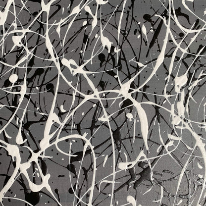 Original abstract Pollock style drip painting on canvas board.