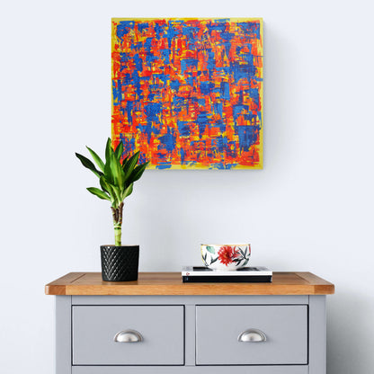 Original abstract painting on stretched canvas.