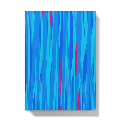 Abstract hardback notebook featuring Stripes I artwork, a unique design with rich abstract tones