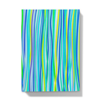 Abstract hardback notebook featuring Stripes II artwork, a unique design with rich abstract tones